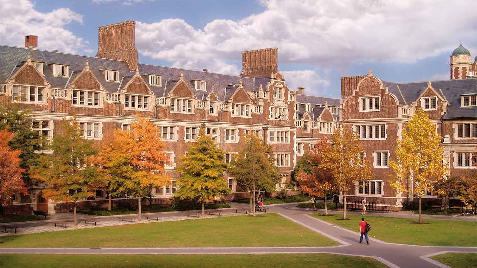 Students Walking on Beautiful College Campus