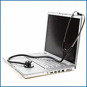 Laptop with Stethoscope
